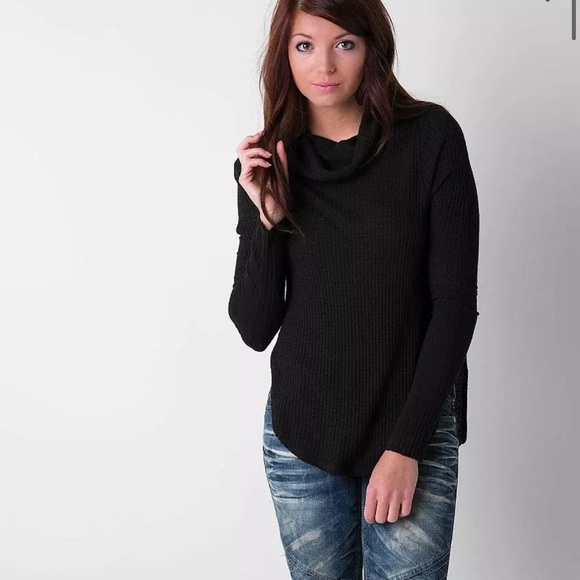 Free People Kristina Thermal Cowl Neck Tunic Top - Picture 1 of 11